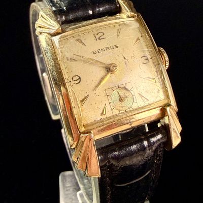 Sale Photo Thumbnail #153: Benrus 10K Rolled Gold Plate Art Deco Manual Wind Wristwatch