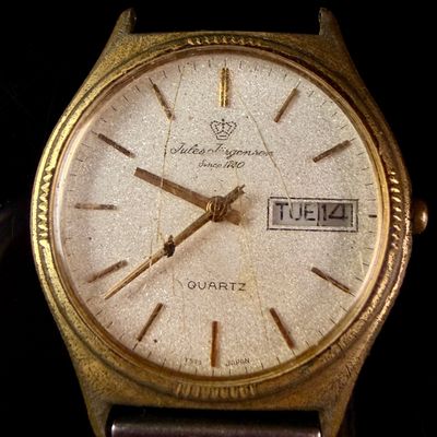 Sale Photo Thumbnail #58: Jules Jurgensen Day-Date Quartz Wristwatch with Integrated Mesh Bracelet