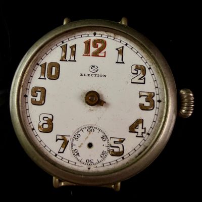 Sale Photo Thumbnail #76: Election Vintage Trench Style Manual Wind Wristwatch
