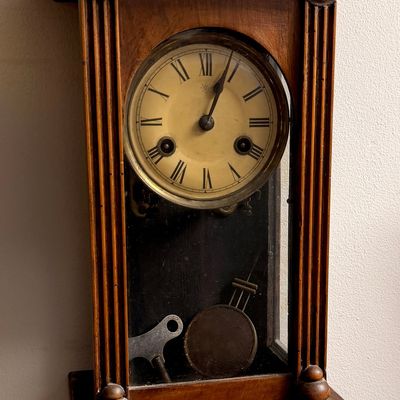 Sale Photo Thumbnail #113: Antique Junghans Wood Case Regulator Wall Clock