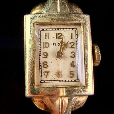 Sale Photo Thumbnail #121: Elgin Art Deco Manual Wind Cocktail Watch