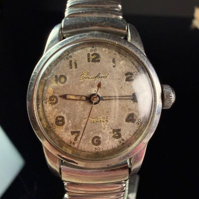 Sale Photo Thumbnail #131: Crawford Swiss 17 Jewel Stainless Steel Manual Wind Wristwatch