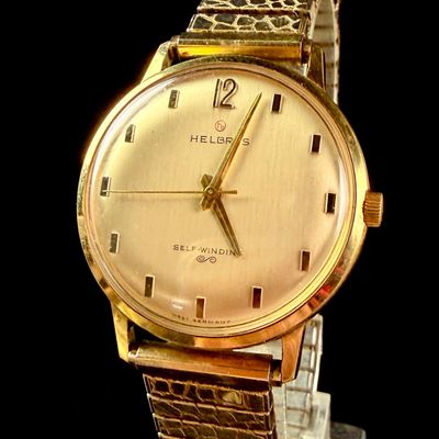 Sale Photo Thumbnail #152: Helbros Self-Winding Gold-Tone Wristwatch with Twiston Expansion Bracelet