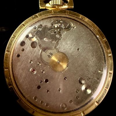 Sale Photo Thumbnail #170: Baylor Watch Co. Open Face Pocket Watch Movement in Engraved Locomotive Case