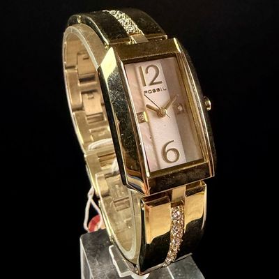 Sale Photo Thumbnail #54: Fossil Adjust-O-Matic Gold-Tone Stainless Steel Ladies Bracelet Watch