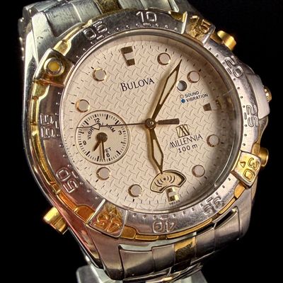 Sale Photo Thumbnail #185: Bulova Millennia Two-Tone Vibrating Alarm Wristwatch