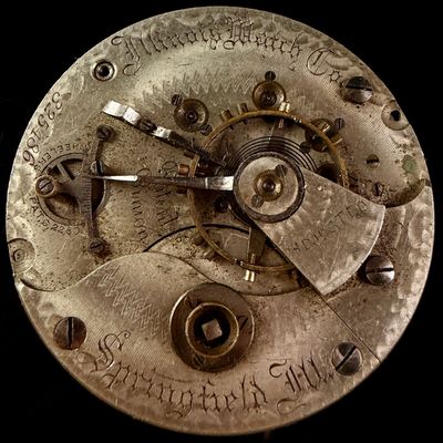Sale Photo Thumbnail #109: Illinois Watch Co. Wheeler 18 Size 15 Jewel Pocket Watch Movement Serial 325486
