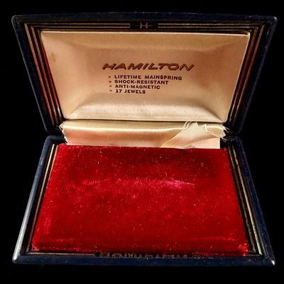 Sale Photo Thumbnail #56: Vintage Hamilton Clamshell Watch Presentation Box