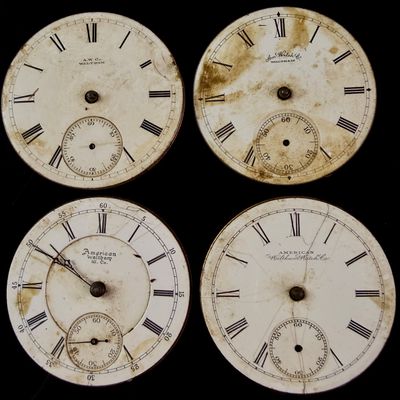 Sale Photo Thumbnail #87: An Assortment of Four American Waltham Pocket Watch Movements for Parts