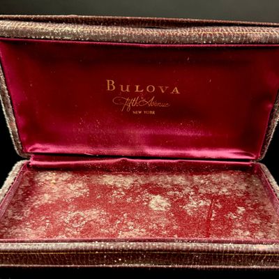 Sale Photo Thumbnail #31: Vintage Bulova Fifth Avenue Gilt Trimmed Watch Presentation Box