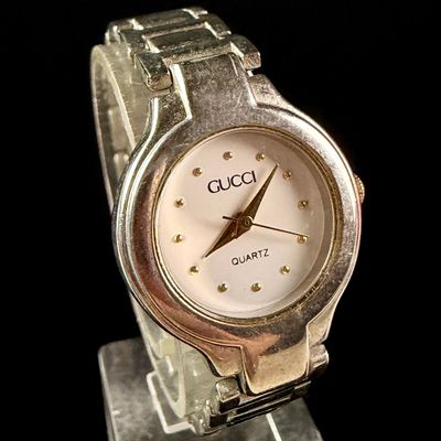 Sale Photo Thumbnail #48: GUCCI Quartz Wristwatch with Integrated H-Link Bracelet