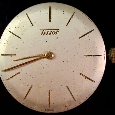 Sale Photo Thumbnail #19: Vintage Tissot Seventeen Jewel Manual Wind Watch Movement and Dial