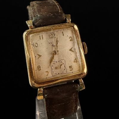 Sale Photo Thumbnail #21: Elgin 10K Rolled Gold Plate Bezel Wristwatch with Stainless Steel Case Back