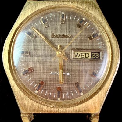 Sale Photo Thumbnail #45: Bulova Sea King Automatic Wristwatch with Linen Dial and 10kt Gold Rolled Plate Bezel