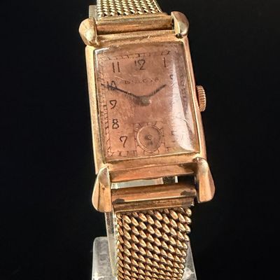 Sale Photo Thumbnail #125: Bulova 14K Gold Filled Manual Wind Wristwatch with Mesh Bracelet