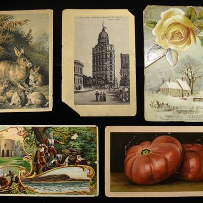 (5) VINTAGE ADVERTISEMENT CARDS