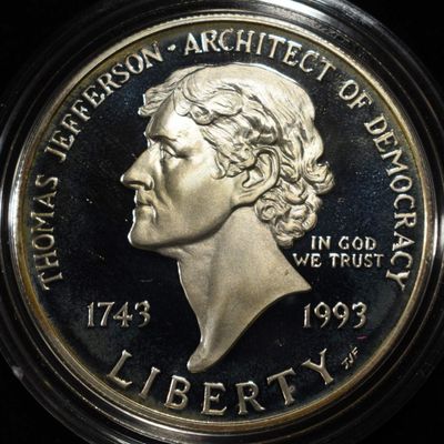 1993-S $1 THOMAS JEFFERSON 250TH ANNIV COMMEM