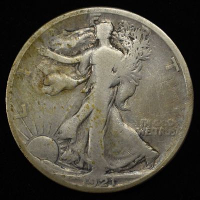 1921-S WALKING LIBERTY 50C VG/F