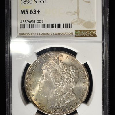 1890-S MORGAN DOLLAR NGC MS-63+