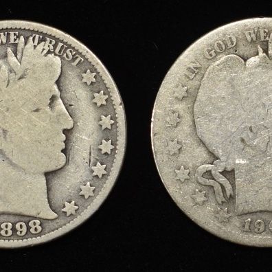 (4) BARBER HALF DOLLARS