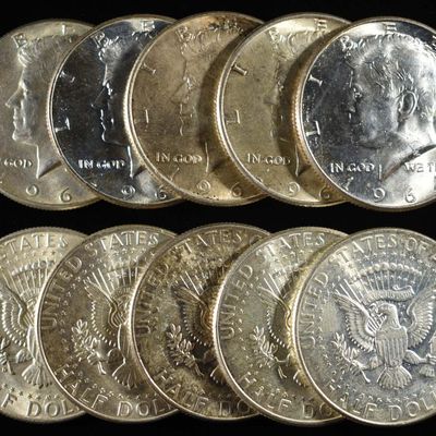 (10) KENNEDY HALF DOLLAR 90% SILVER