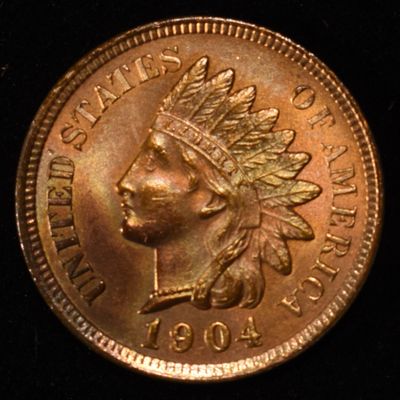 1904 INDIAN CENT GEM BU RED
