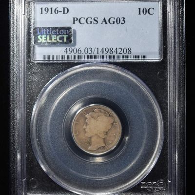 1916-D MERCURY DIME PCGS AG03