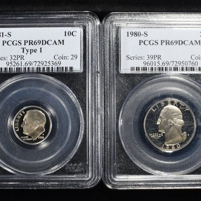 (4) PCGS GRADED COINS PR69 DCAM