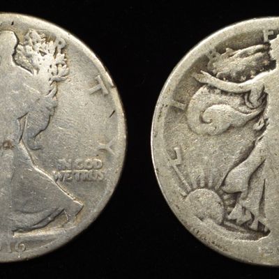 1916-P&D WALKING LIBERTY HALF DOLLARS
