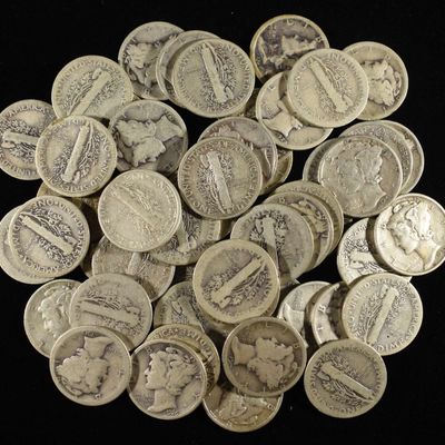 (50) MERCURY DIMES