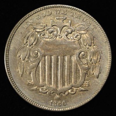 1866 SHIELD NICKEL BU