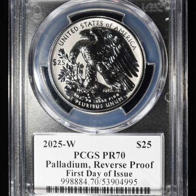 2025-W PALLADIUM $25 PCGS REVERSE PROOF PR70