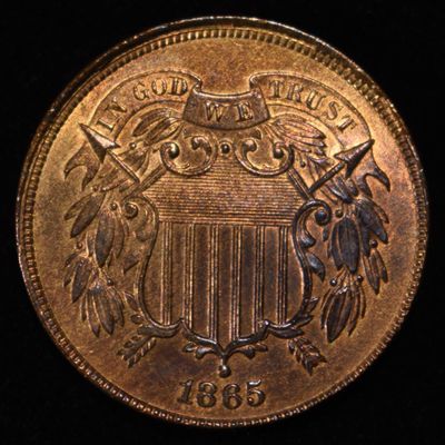 1865 2 CENT PIECE CH BU RB