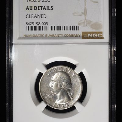 1932-S WASHINGTON QUARTER NGC AU DETAILS