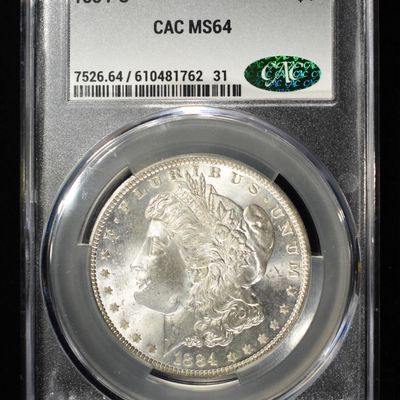 1884-O MORGAN DOLLAR CAC MS64