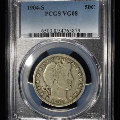 1904-S BARBER HALF DOLLAR PCGS VG-8
