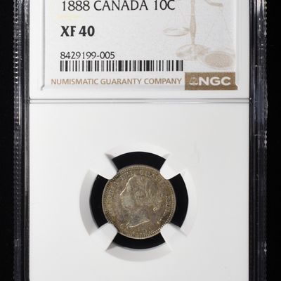 1888 CANADA 10C NGC XF40