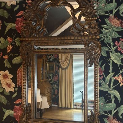 Large Rococo Revival Gilt Finished Wall Mirror by The Raschella Collection