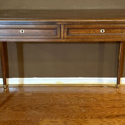 Louis XVI Style Mahogany Bureau Plat with Brass Mounts