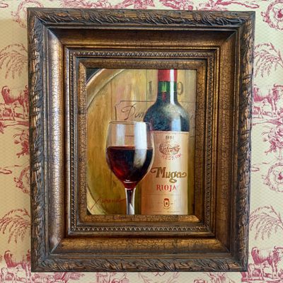 Kshava Still Life with Glass and Bottle of Muga Rioja 1991 Oil on Canvas