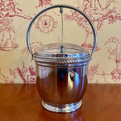 KSIA Silver Plated Hinged Lid Ice Bucket