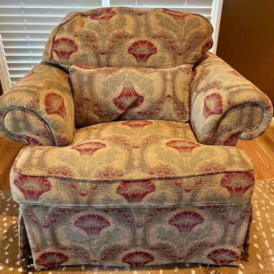 Stanford Furniture Corporation Upholstered Club Chair and Lumbar Pillow