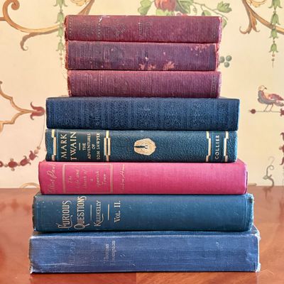 A Collection of Seven Antiquarian and Vintage Hardcover Volumes Including Mark Twain and Elliot Paul