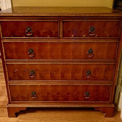 William and Mary Style Oystershell Veneered Bachelor Chest of Drawers