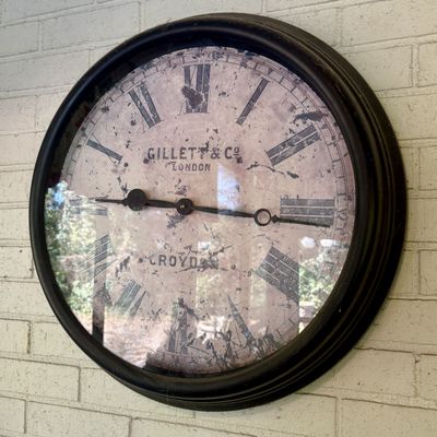 Timeworks Inc. Large Circular Wall Clock Gillett and Co. London Croydon