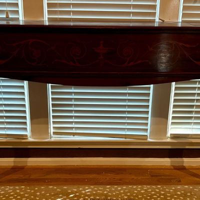 Federal Style Inlaid Mahogany Converted Square Piano Console Table