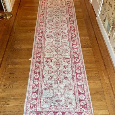 Hand Knotted Wool Runner in Oushak Style