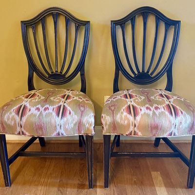 A Pair of Hepplewhite Style Shield Back Side Chairs