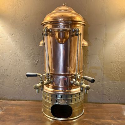 Large Liquid Carbonic Co. Copper and Brass Soda Fountain Hot Beverage Urn