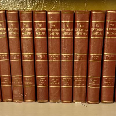 A Multi-Volume Set of The Encyclopedia Americana. Americana Corp., circa 1938-1945.